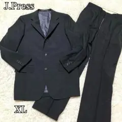 【美品】ジェイプレスセットアップスーツジャケット パンツ 無地XL グレー