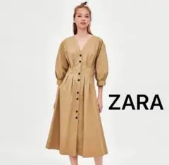【新品未使用】ZARA trf collection ベージュ シャツワンピース