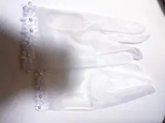 ホワイト シフォン ウェディンググローブ