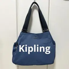 kipling ネイビー トートバッグ チャーム付き