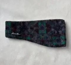 90s USA製 EddieBauer フリース ヘッドバンド 総柄 ヘアバンド