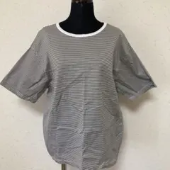 美品ストライプ 半袖 Tシャツ 黒と白