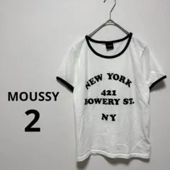 MOUSSY マウジー 半袖 トップス Tシャツ 英字ロゴ 白T レディースのサムネイル
