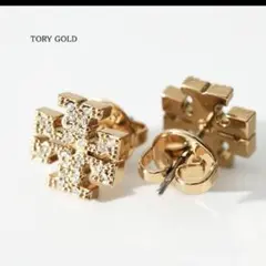 TORY BURCH トリーバーチ クリスタルピアス 53423 ゴールドのサムネイル