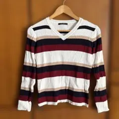 INGNI ストライプ Vネック 長袖ニット