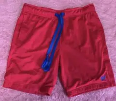 アバクロ メッシュ ショーツ ハーフパンツ L レッド Abercrombie