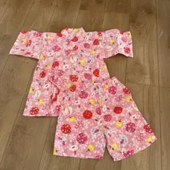 ☆値下げ☆ ピンクの子ども用甚平 120㎝