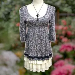 Y2K 森系女孩 小碎花 針織衫 自然系 仙女頹廢風 春季 00年代