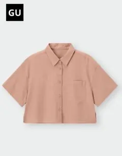 GU　リネンブレンドクロップドシャツ
