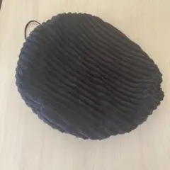 ベレー帽 黒 リブ コーデュロイ風