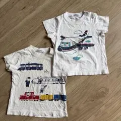 ファミリア　familiar おはなしTシャツ　電車 飛行機　Tシャツ