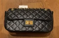 ブラックキルティングショルダーバッグ