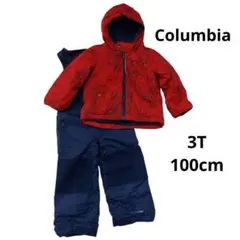 Columbia　キッズスキーウェア上下　100　3T　レッド×ネイビー