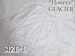 ​【極美品/タグ付】HoneysGLACIERグラシア袖レースビジュー付ブラウス