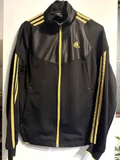 adidas アディダス 黒 金 3本ライン M 00s 古着　ジャージ　ロゴ