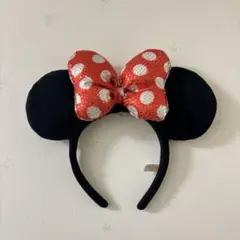 ディズニー ミニーマウス カチューシャ 赤いリボン