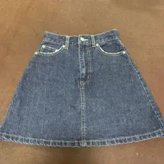 ダークブルー 台形　ミニスカート