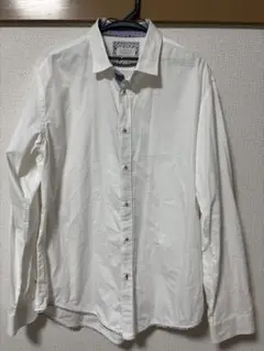 ZARA MAN ホワイト スリムフィット 長袖シャツ