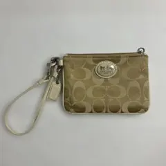 COACH コーチ シグネチャーポーチ コインケース ベージュ