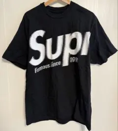 Supreme 黒 Tシャツ ステッカー付き