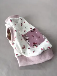 いちご柄の小型犬用服　Sサイズ