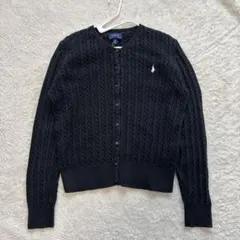 POLO RALPH LAUREN ケーブルニットカーディガン 黒