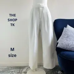 【THE SHOP TK新品】レディース 2タック 裏付 スラックスパンツ M