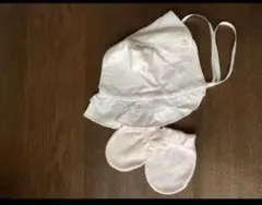 セレク　新生児帽子　ピンク、コムサ　ミトン