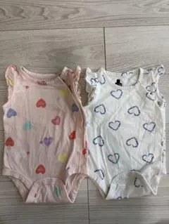 babygap ロンパース　ノースリーブ　ハート柄　gap 6-12 まとめ売り