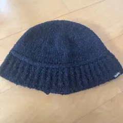 X-girl LOOSE KNIT CAP ブラック 新品タグ付きのサムネイル