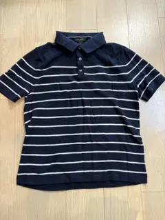 BANANA REPUBLIC ネイビー ストライプ ポロシャツ L
