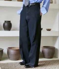Soerte デニムパンツ カットオフ インディゴ