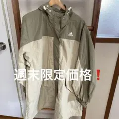 adidas フード付きジャケット ベージュ/カーキ