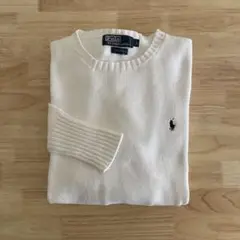 デッドストック　90's ポロバイラルフローレン　コットンニット　白　L