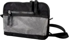 サコッシュ ブラック ショルダーバッグ ミニショルダー メッシュポケット 黒