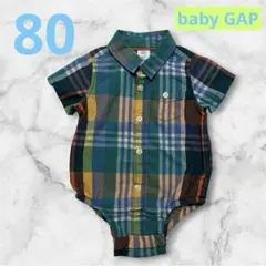 baby GAP チェック柄ロンパース 80cm ベビー服　男の子
