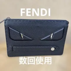 FENDI セレリア モンスター バグズアイ レザー ブラック 黒 シボ革