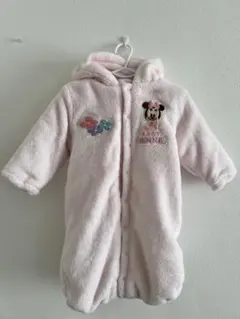 ミニーマウス フリースロンパース ピンク