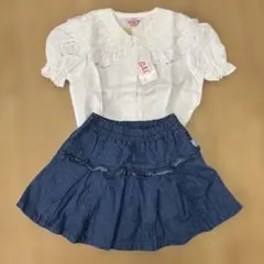 【新品美品】GAL'S ブラウス デニムスカート110 ニットプランナー