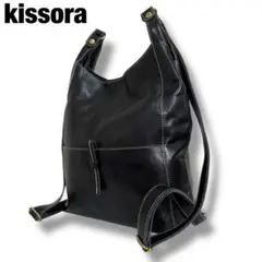 kissora リュック 2WAY レザー ブラック アマーレ ゴールド金具