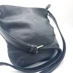 Kitamura キタムラ ネイビー レザー シボ革 ショルダーバッグのサムネイル