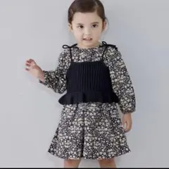 新品 プティマイン 【リンク】花柄ワンピースビスチェセット（キッズサイズ）100