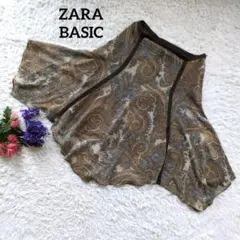 ZARA BASIC【美品】【総柄】【フレア】【シフォン】【膝丈】スカート