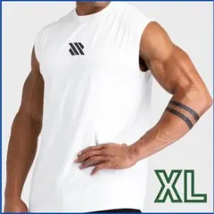 タンクトップ メンズ トレーニングウェア ジム トレーニング 速乾 XL 白