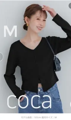 コカcoca　フロントスリットニット　ブラックM