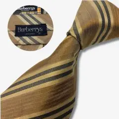 Burberrys シルクネクタイ ストライプ柄 ゴールドベージュ
