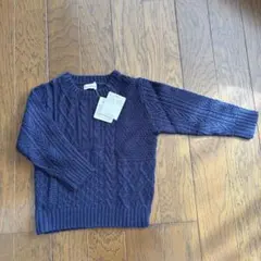 branshes ネイビー ケーブル編みセーター 100cm