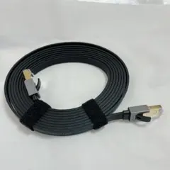 Cat8 カテゴリ8 LANケーブル フラット 黒 3m イーサネット
