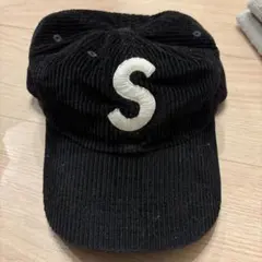 Supreme 黒 キャップ Sマーク