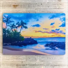 光と影が織りなす、幻想のサンセット 美しいグラデーション　絵画のようなブリキ看板